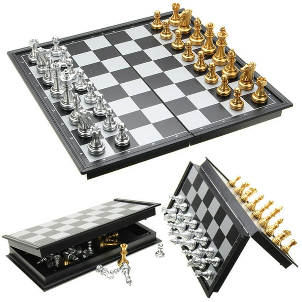 Portable Folding Magnetic Chess Set Travel Size Game Board For Kids Adults 